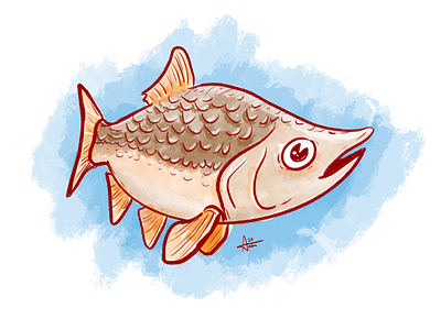 A Fish Sketch cartoon fish ipad procreate sketch