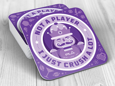 Crush A Lot Coaster bar branding christmas coaster design drink coaster holiday illustration nutcracker play purple restaurant sports