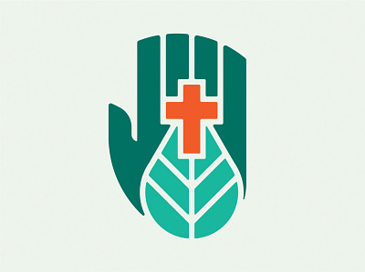 Christian Hand Logo branding catholic christian christian logo cross design handmade jesus christ leaf logo nonprofit organic vector