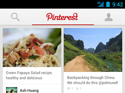 Pinterest for Android android app feed pinterest