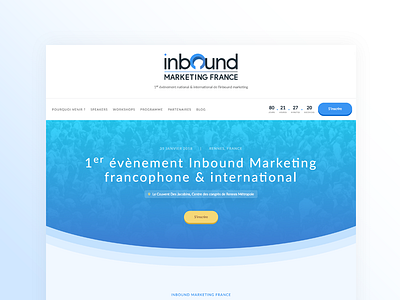 Inbound Marketing France 🇫🇷 Event homepage event france french gradient inbound marketing network uiux webdesign wordpress