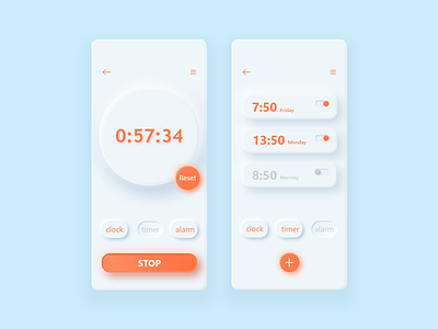 Timer app #WHITE app clock design interface design minimal minimalism mobile time timer timer app timers ui ux uxui white