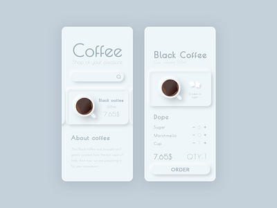 Coffee Shop APP #minimalism №1