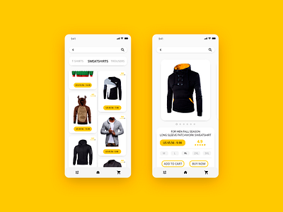 Clothing store app blouse design online store shop store sweater ui ux uxui