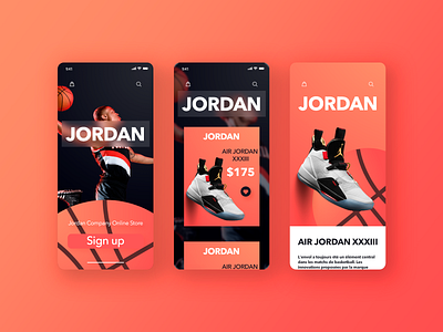 JORDAN app basketball branding design interface design jordan mobile shop store ui ux uxui