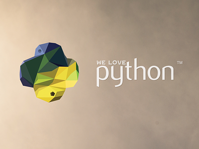 We Love Python brand cover creative design development geometric logo logo design polygon polygonal programming python