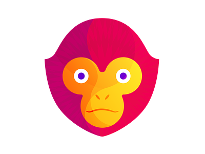 Gibbon Head animal ape geometric gibbon illustration synthetized vector