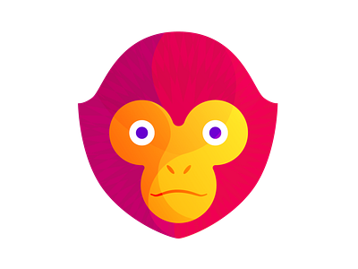 Gibbon Head animal ape geometric gibbon illustration synthetized vector