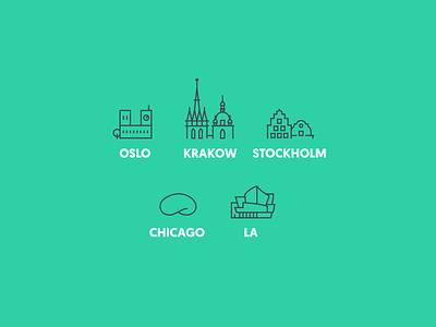 City Icons chicago design icon illustration krakow la oslo stockholm vector