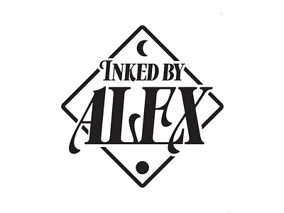 Inked by Alex logo black and white diamond logo moon sun vector
