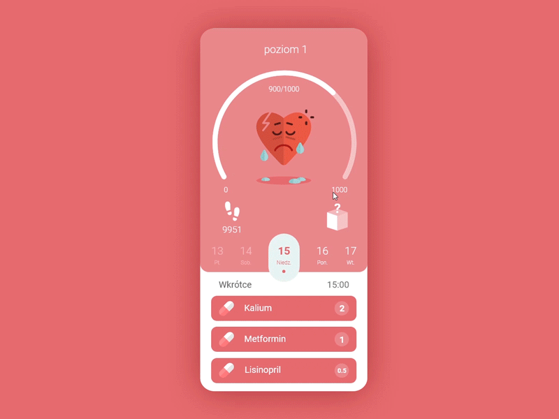 heart healthcare game / dashboard animation