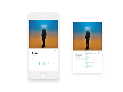 Daily UI - Music Player dailyui design interface iphone8 music app simple ui ux visual design