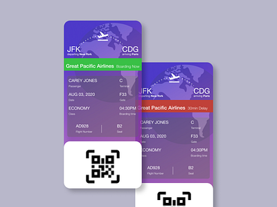 Boarding Pass UI Design