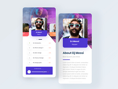 DJ Music App ui concept android app audio design elegant ilustration ios mobile modern music music app music player typography ui uidesign uiux