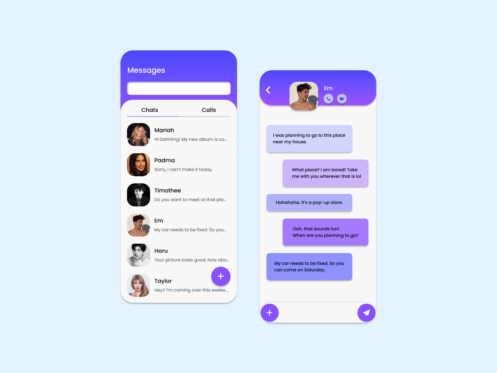 Daily UI 013 Direct Messaging by Milan Kim on Dribbble