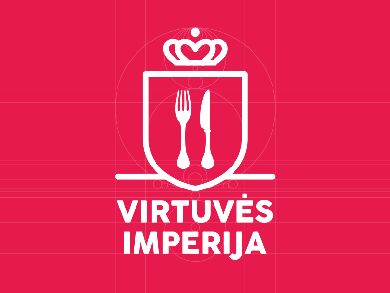 Kitchen Empire Logo Design mark logo design branding kitchen identity icon crown shield food web design clean