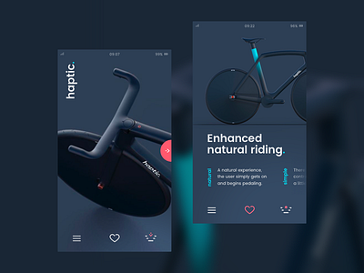 Tribute to a haptic. bike app app design bike concept e bike haptic. inspiration ui ux