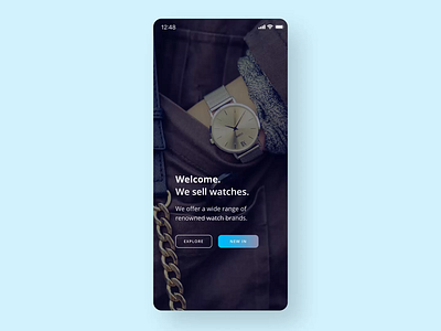 Watch collection app animation app flat mobile app mobile ui prototype ui ux watches web webdesign