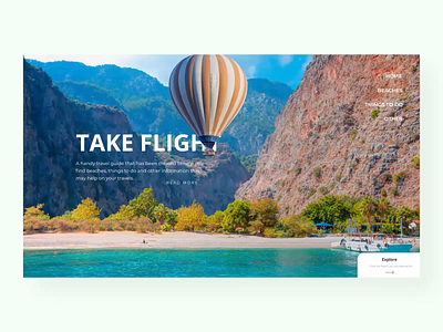 Take Flight after effects animation beach landing page prototype travel ui ui design ux web web design website