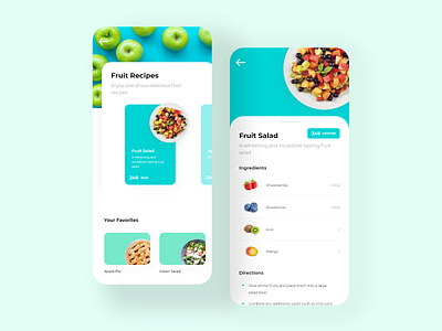 Fruit Cookbook App app clean cookbook design fruit ios minimal mobile mobile app platform prototype recipes ui ui design uidesign ux