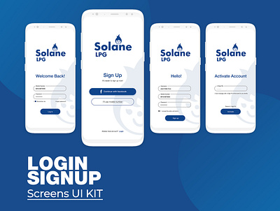 Solane LPG Mobile App login design login screen screens sign up ui ui screen uidesign uikits