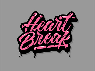 Heart break logotype aplikasi desain ikon ilustrasi logo merek tipografi vektor