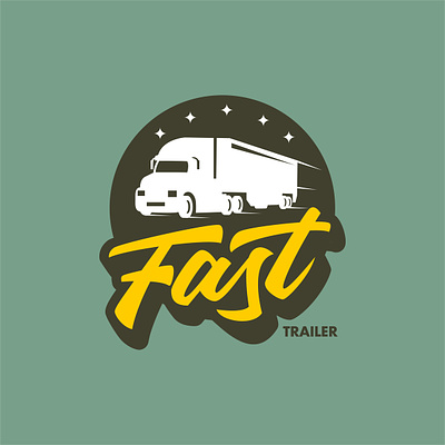 Fast trailer logo aplikasi clothing customlettering customlogo desain desain huruf handlettering ikon ilustrasi logo merek tipografi trailer truck vektor