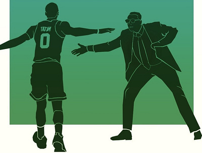 Two Legends in Green 2020 boston celtics design illustration nba