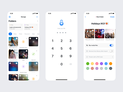 file vault app app apple application design flat inspiration interface ios layout mobile mobile design photo app product product design real app service ui uiux user interface ux