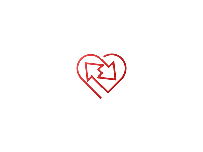 Heart Logo Mark arrows heart heart to heart logo minimal monoline share simple trade