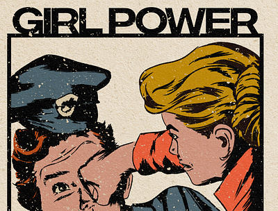 girl power 80s acab album cover artwork artworkforsale band merch comic comic art comic vintage illustration art