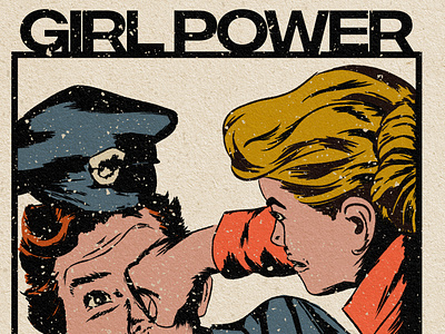 girl power 80s acab album cover artwork artworkforsale band merch comic comic art comic vintage illustration art