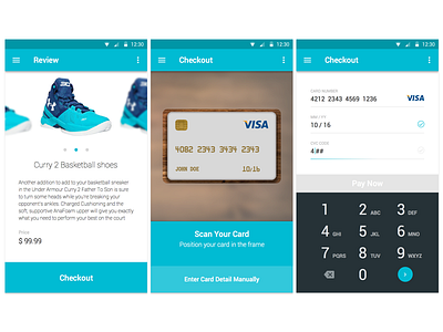 Daily UI 002 Credit Card Checkout 002 android card checkout credit dailyui design material
