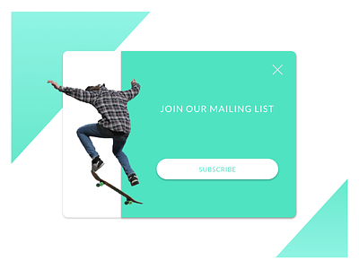 Pop Up / Overlay dailyui design email list mailing overlay popup skateboarding ui ux web