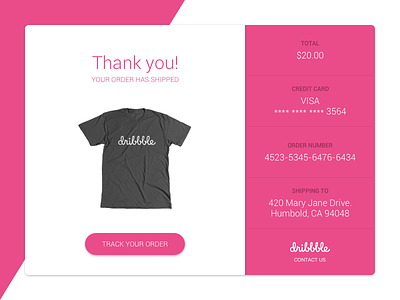 017 Email Receipt dailyui dribbble ecommerce email emaildesign pink receipt shop ui uidesign web webdesign