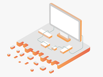 Screen illustration isometric web