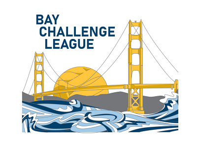 Bay Challenge League sweatshirt design design flat illustration merch water