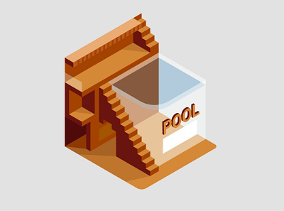 The Pool design flat illustration isometric minimal vector web