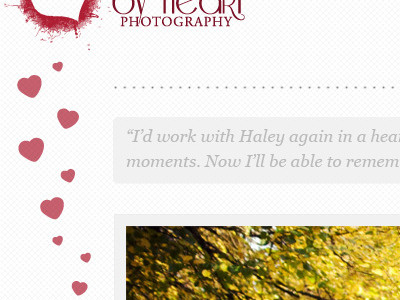 By Heart Photography photography portfolio red website white wordpress