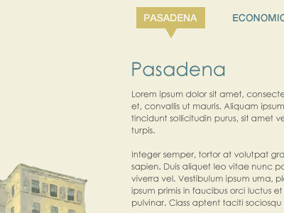 Pasadena blue simple website wordpress yellow