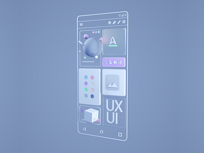 UX / UI 3D 3d adobe app cinema 4d geometric octane render ui ux visual design web