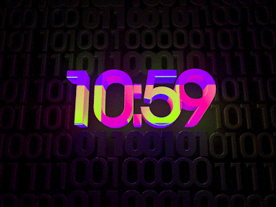 10:59 3d animation colorful colors gif time typography