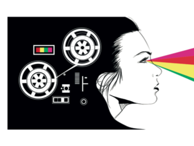Film fest color colorful fest festival film rainbow vector woman