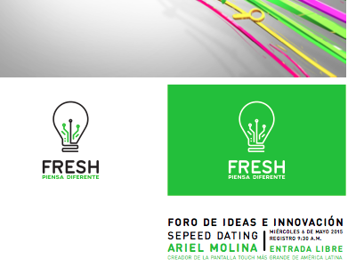 Fresh app bulb creative design festival focus green iconlight idea innovation logo tecnology