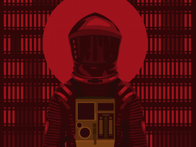 2001 2001 art astronaut cartel fan art film kubrick odyssey red space