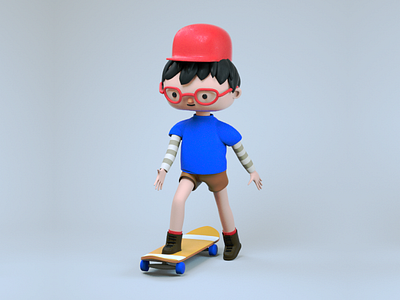 what's up guys? 3d 3d art art boy character character creation cinema4d concept skate