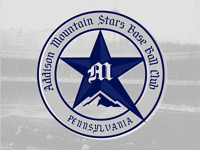 Addison Mountain Stars Base Ball Club (Vintage) base ball brand design graphic design graphic design logo pennsylvania vintage