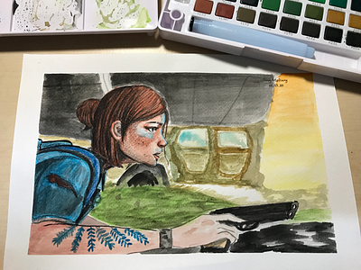 The Last of Us ll : Ellie my girl 😘 color ellie painting the last of us watercolor