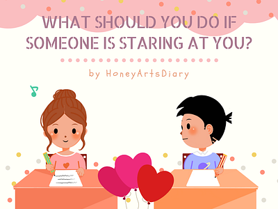 What should you do if someone is staring at you? art character comic design flat illustration