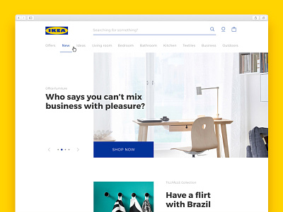 IKEA — Redesign banner carousel commerce interface navigation pagination redesign search ui user ux web